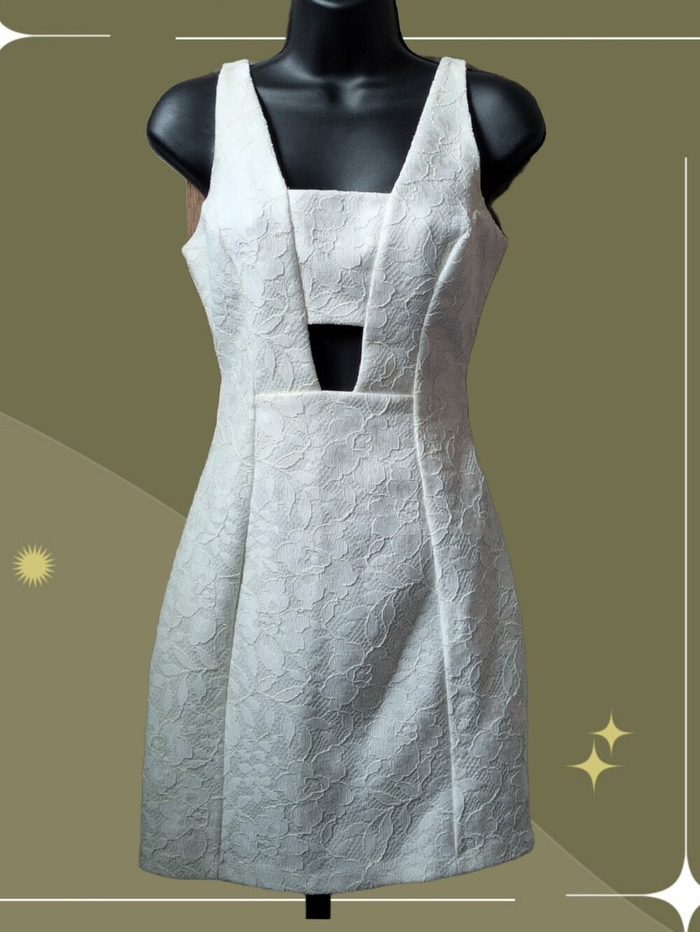 ✨ sale Topshop White Cutout Floral Mini Dress Size 2